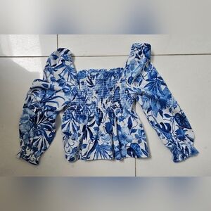 NWT Toddler Ralph Lauren Blue Floral  Smocked Top Spring‎ Summer